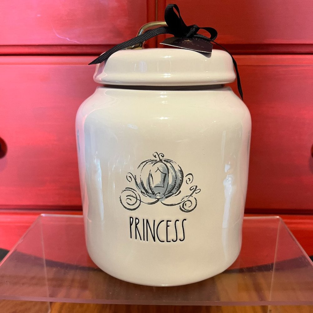 Cinderella Rae Dunn PRINCESS Disney Blue Pumpkin Carriage Canister NWT